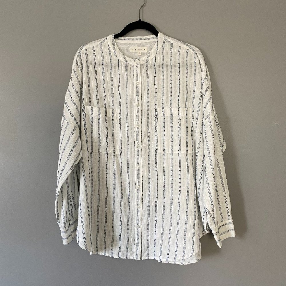 NWT Lou & Grey Button-up Top with Flat Collar